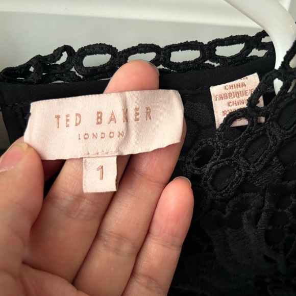 Worn Once Ted Baker Black Crochet Top (Size 1) - Picture 7 of 7